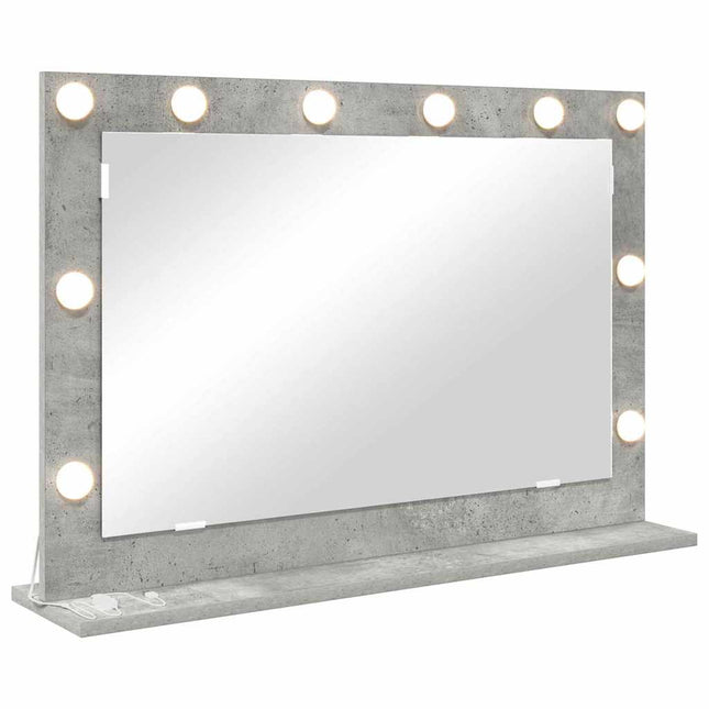 Vaskeskab Spejl Beton Grå 80 x 55 x 18 cm Rektangulær