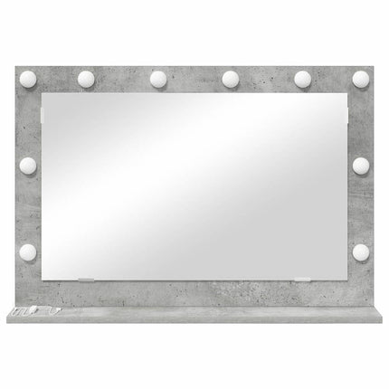 Vaskeskab Spejl Beton Grå 80 x 55 x 18 cm Rektangulær