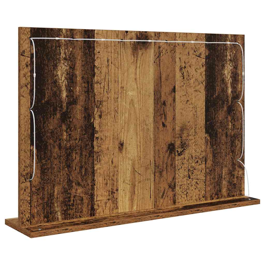 Vaskeskab Spejl Rektangulær Gammelt træ 80 x 55 x 18 cm