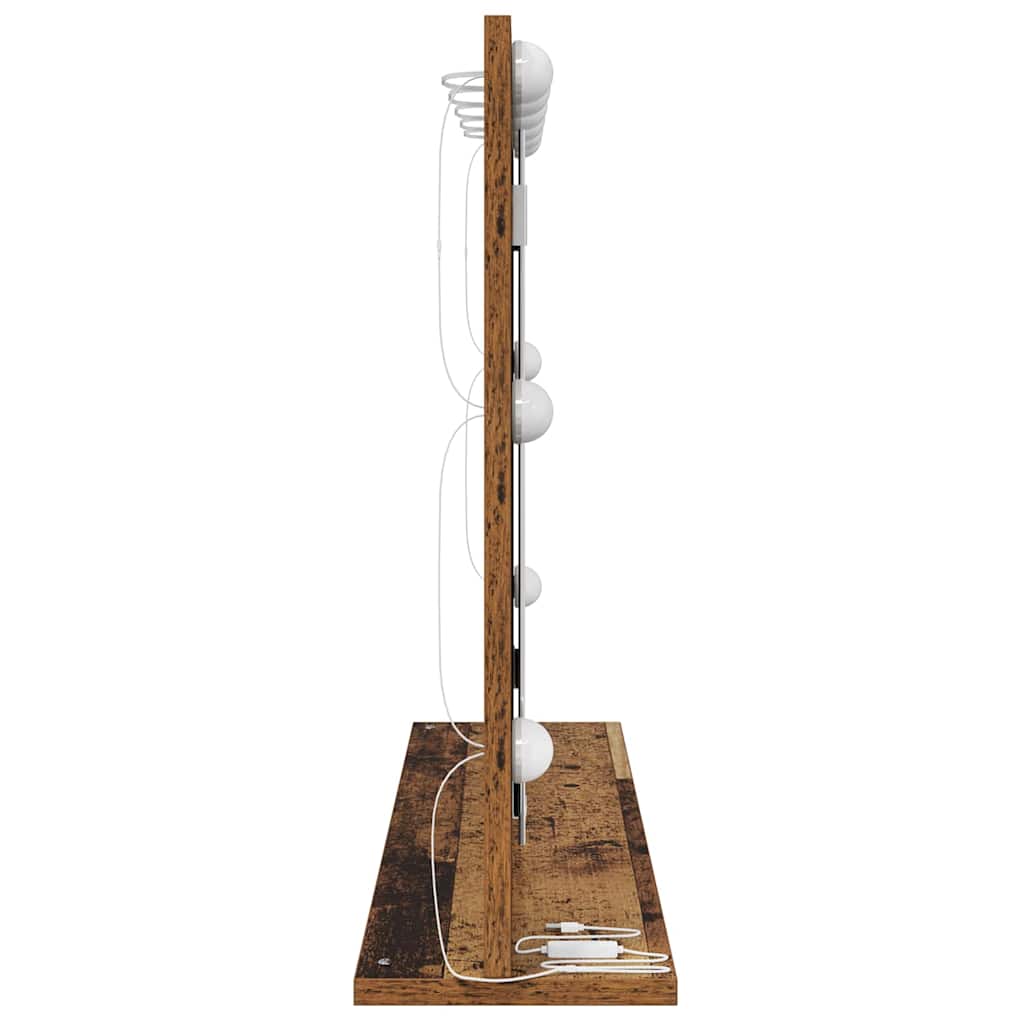 Vaskeskab Spejl Rektangulær Gammelt træ 80 x 55 x 18 cm