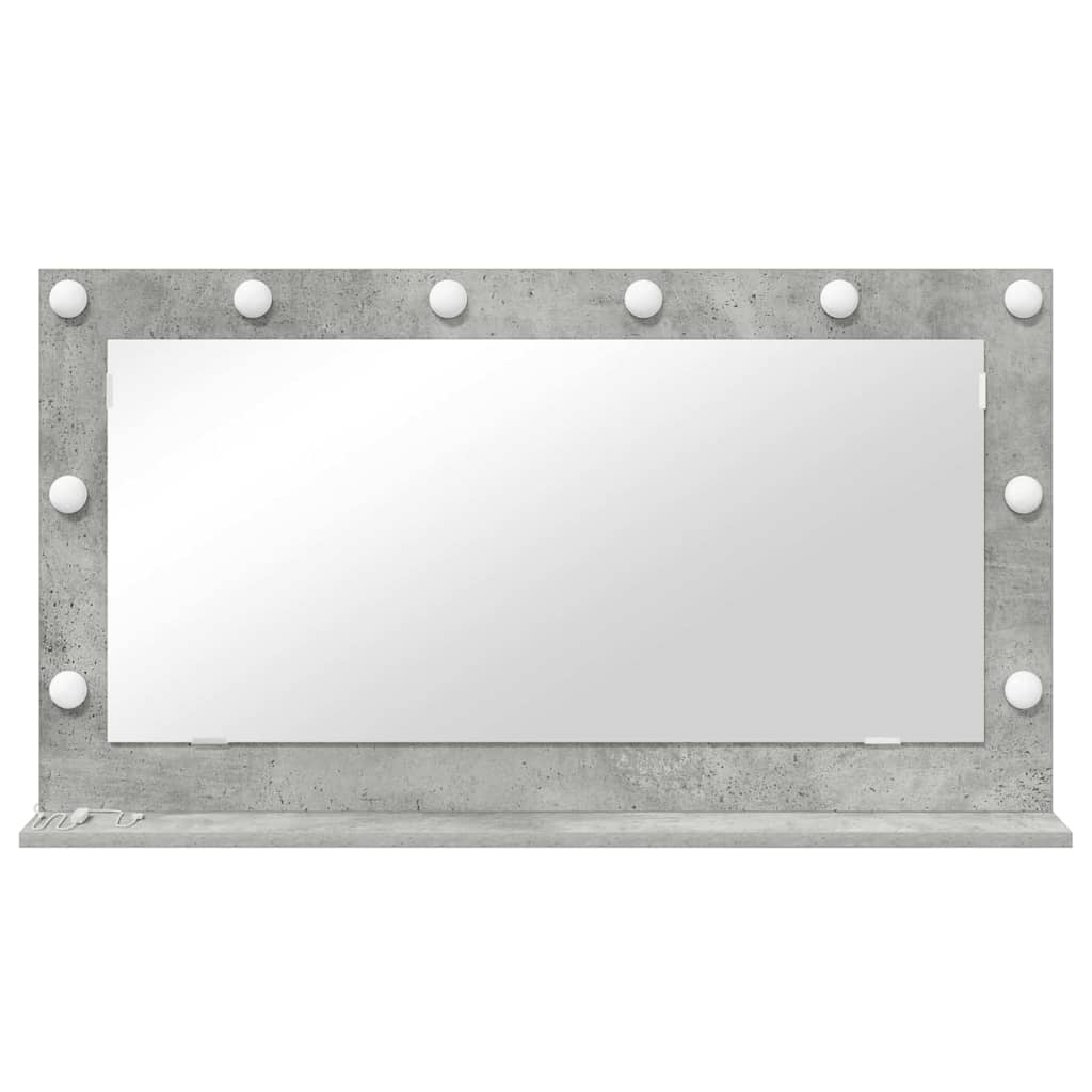 Vaskeskab Spejl Rektangulær Beton Grå 100 x 55 x 18 cm