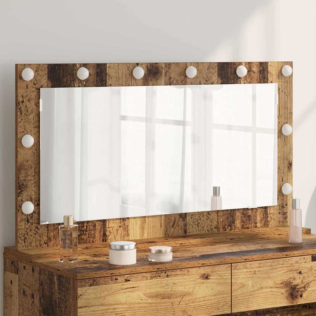 Vaskeskab Spejl Gammelt træ 100 x 55 x 18 cm Rektangulær