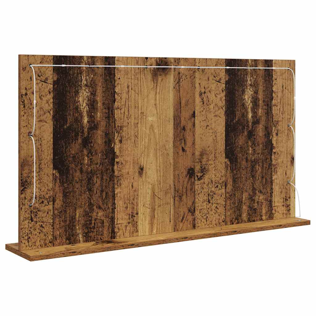 Vaskeskab Spejl Rektangulær Gammelt træ 100 x 55 x 18 cm