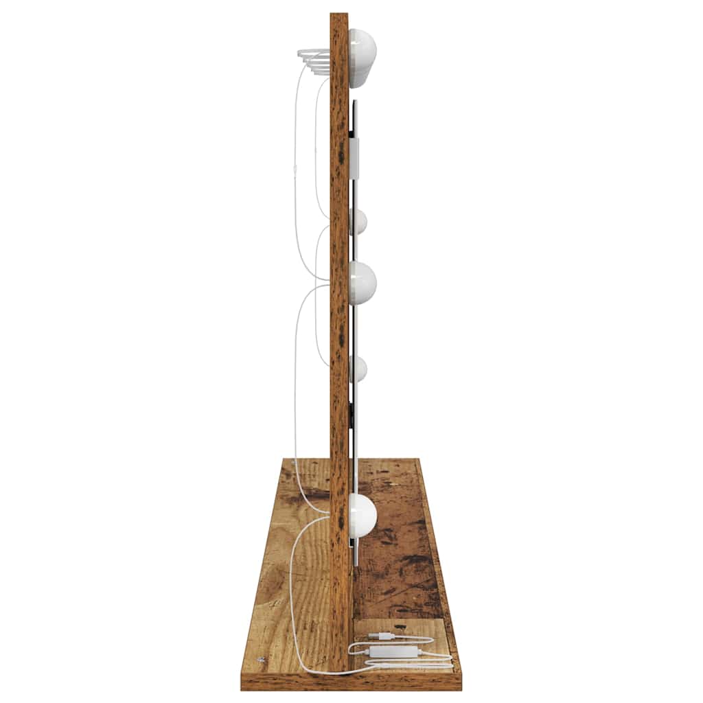 Vaskeskab Spejl Rektangulær Gammelt træ 100 x 55 x 18 cm