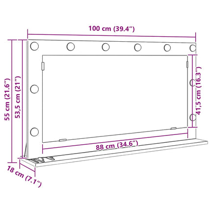 Vaskeskab Spejl Artisan Egetræ 100 x 55 x 18 cm Rektangulær
