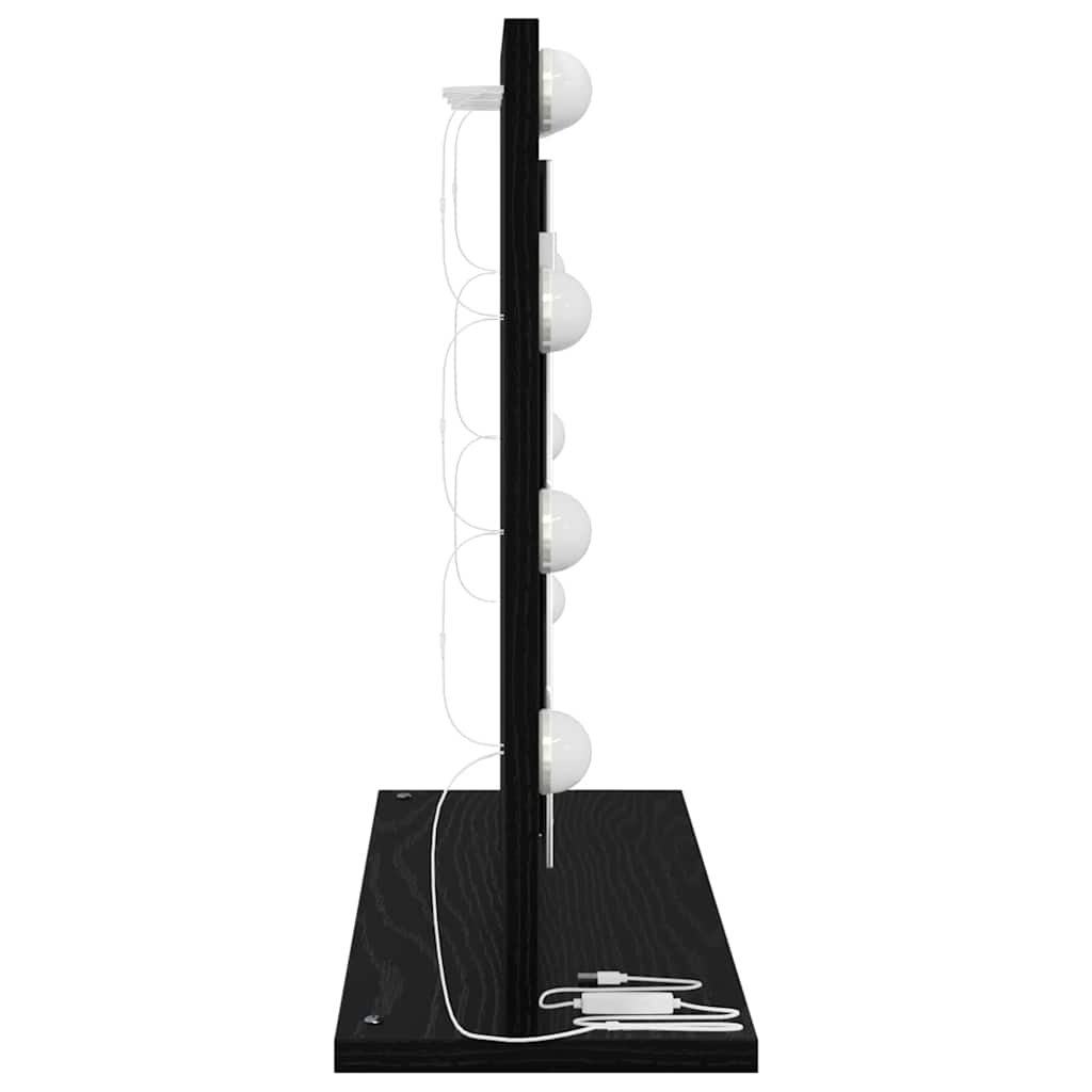 Vaskeskab Spejl Sort eg 60 x 45 x 18 cm Glas og Konstrueret træ