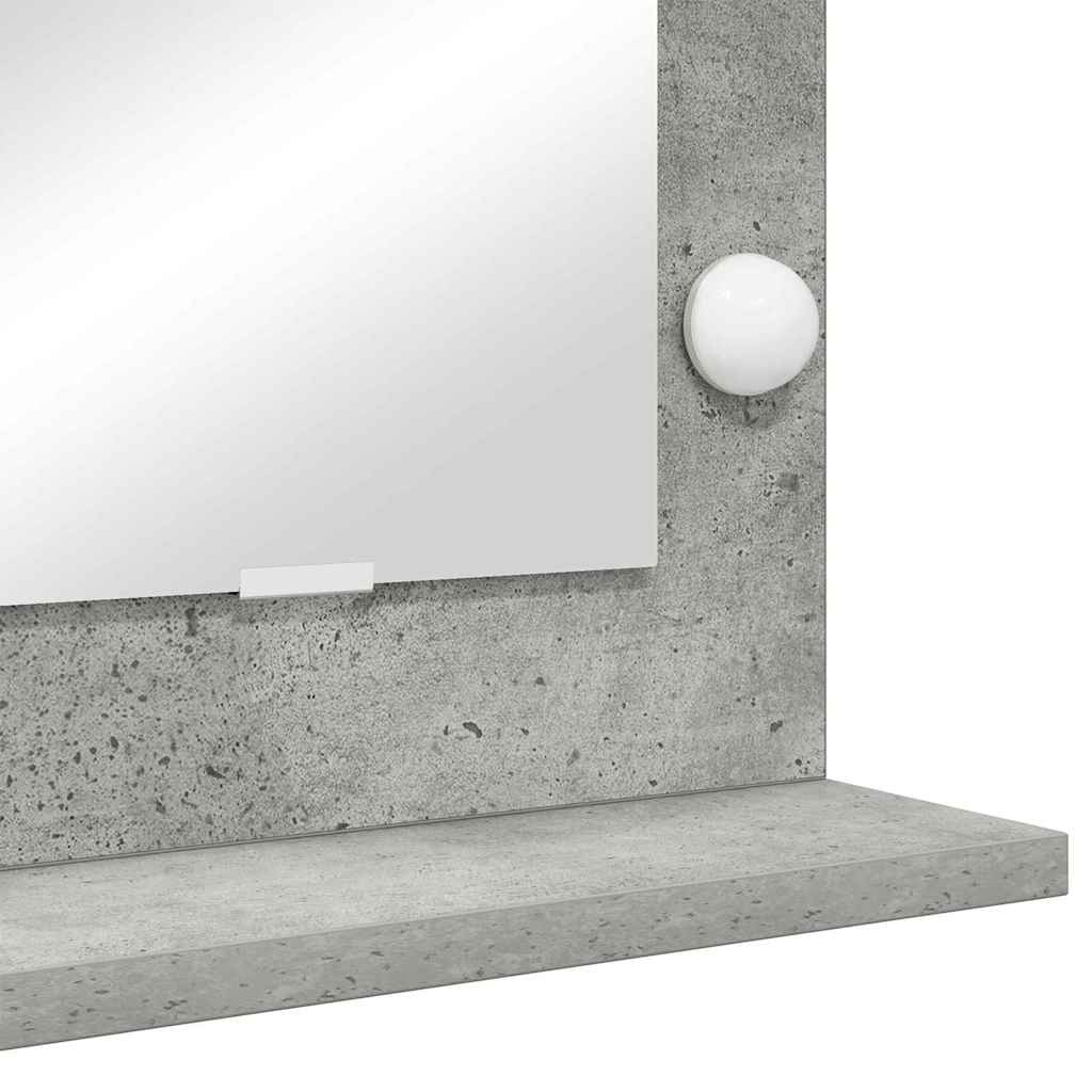 Vaskeskab Spejl Rektangulær med spejl Beton Grå 60 x 45 x 18 cm
