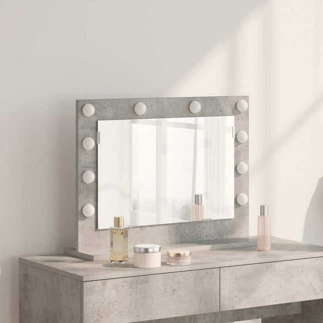 Vaskeskab Spejl Beton Grå 60 x 45 x 18 cm Rektangulær