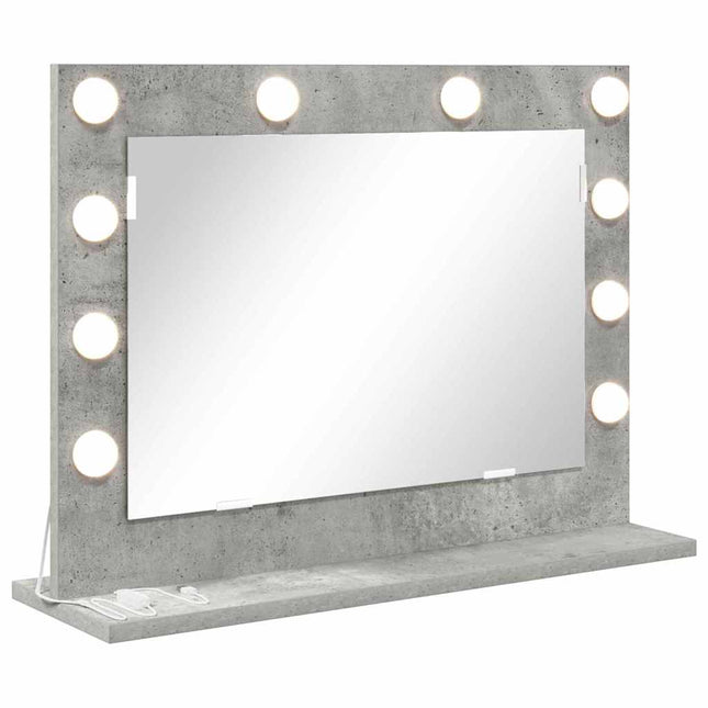 Vaskeskab Spejl Beton Grå 60 x 45 x 18 cm Rektangulær