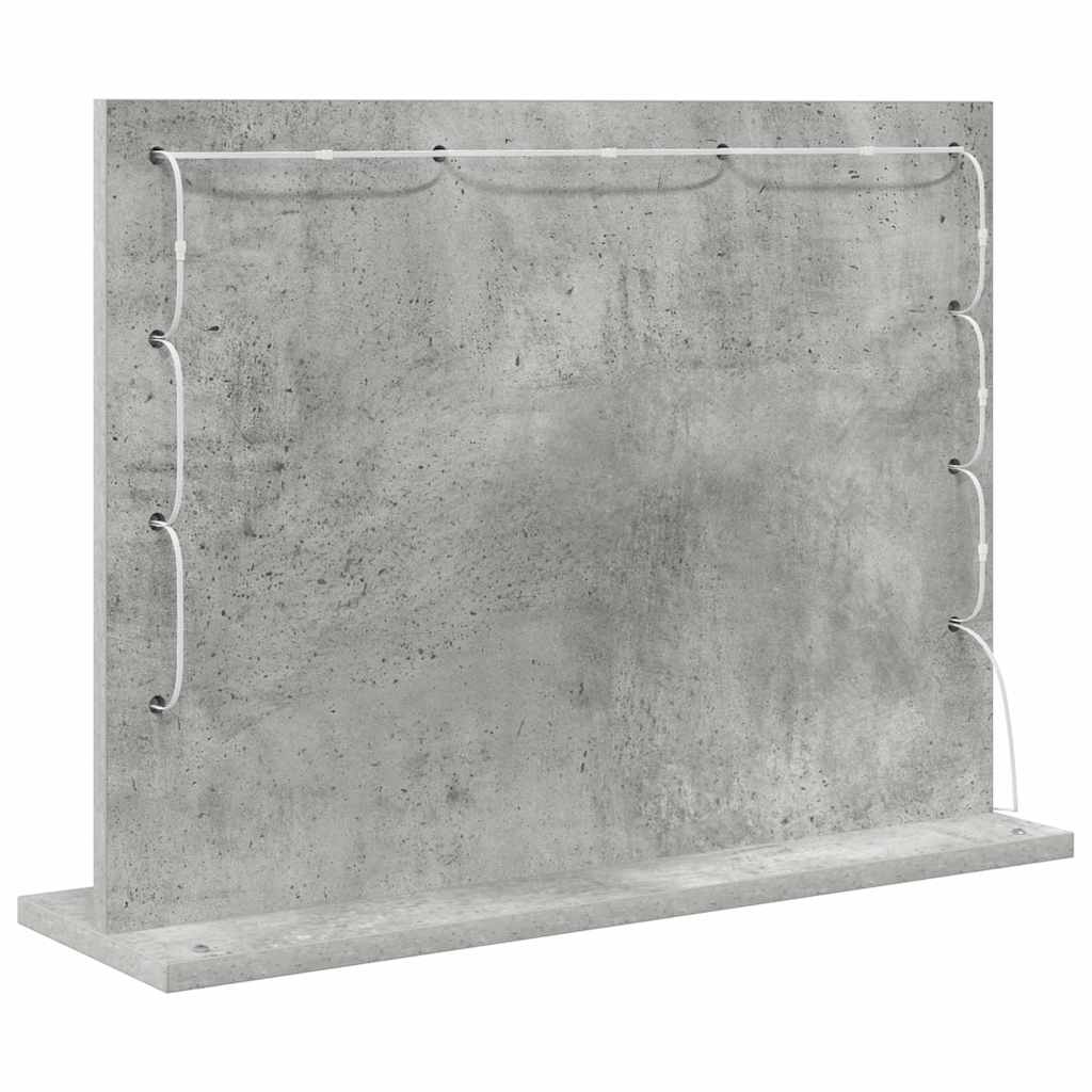 Vaskeskab Spejl Rektangulær med spejl Beton Grå 60 x 45 x 18 cm