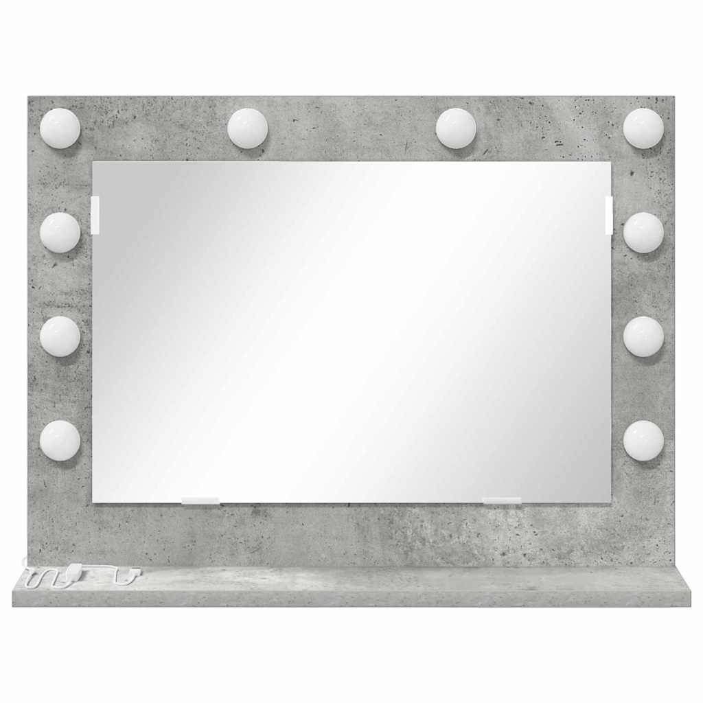 Vaskeskab Spejl Rektangulær med spejl Beton Grå 60 x 45 x 18 cm