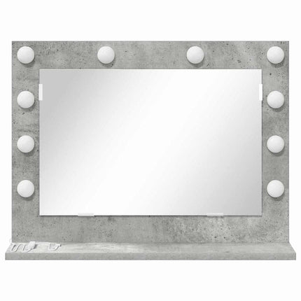 Vaskeskab Spejl Beton Grå 60 x 45 x 18 cm Rektangulær