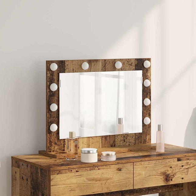 Vaskeskab Spejl Gammelt træ 60 x 45 x 18 cm Rektangulær