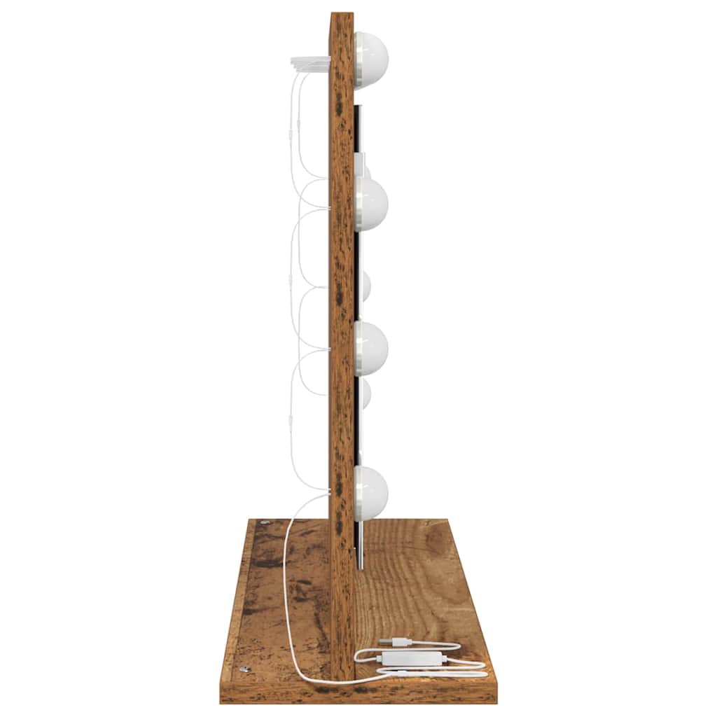 Vaskeskab Spejl Rektangulær Gammelt træ 60 x 45 x 18 cm