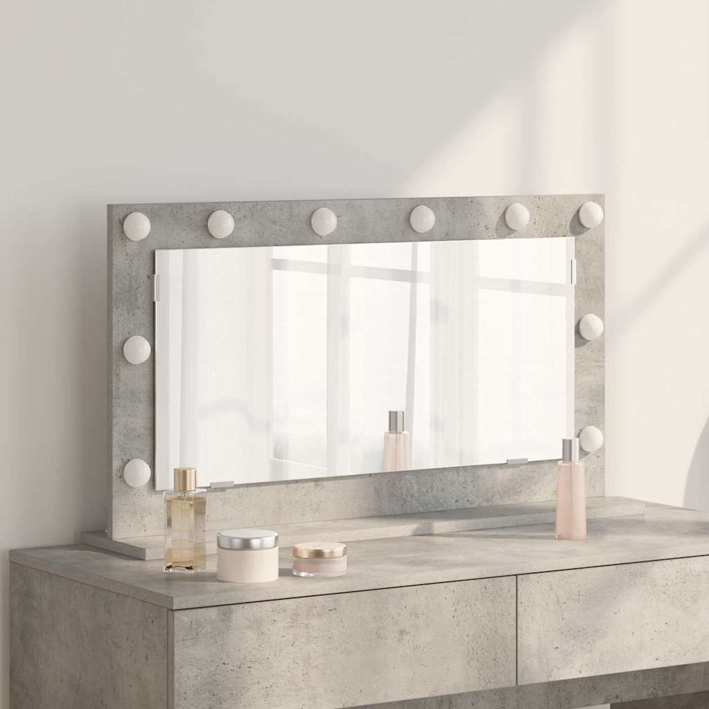 Vaskeskab Spejl Rektangulær med spejl Beton Grå 80 x 45 x 18 cm