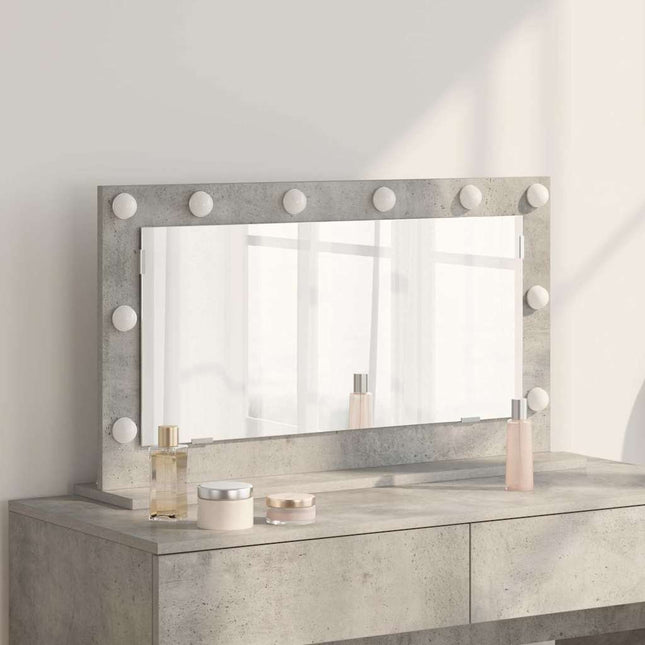 Vaskeskab Spejl Beton Grå 80 x 45 x 18 cm Rektangulær