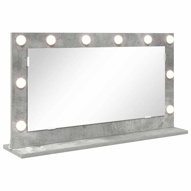 Vaskeskab Spejl Beton Grå 80 x 45 x 18 cm Rektangulær