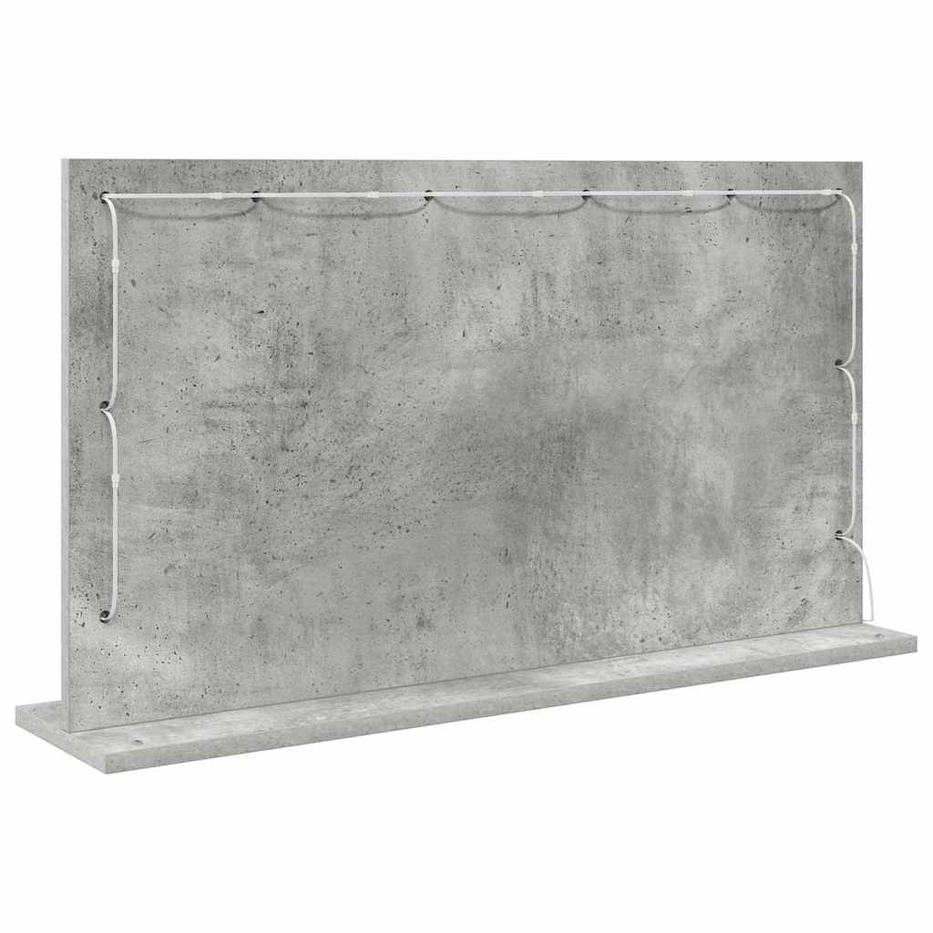 Vaskeskab Spejl Rektangulær med spejl Beton Grå 80 x 45 x 18 cm