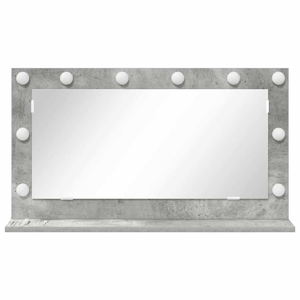 Vaskeskab Spejl Rektangulær med spejl Beton Grå 80 x 45 x 18 cm