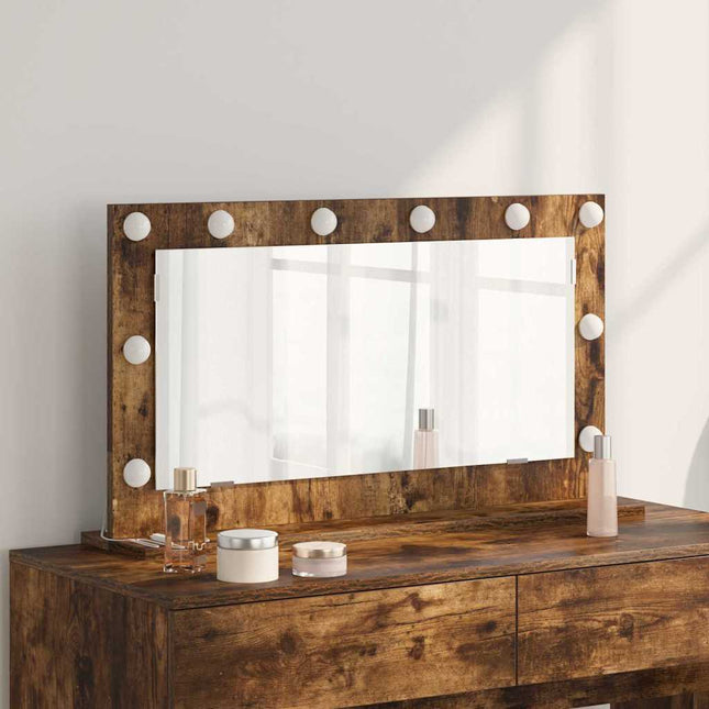 Vaskeskab Spejl Røget eg 80 x 45 x 18 cm Rektangulær