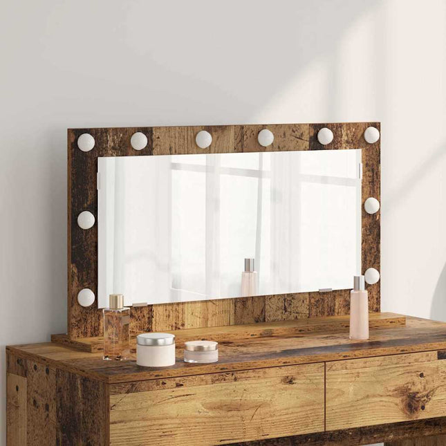 Vaskeskab Spejl Gammelt træ 80 x 45 x 18 cm Rektangulær