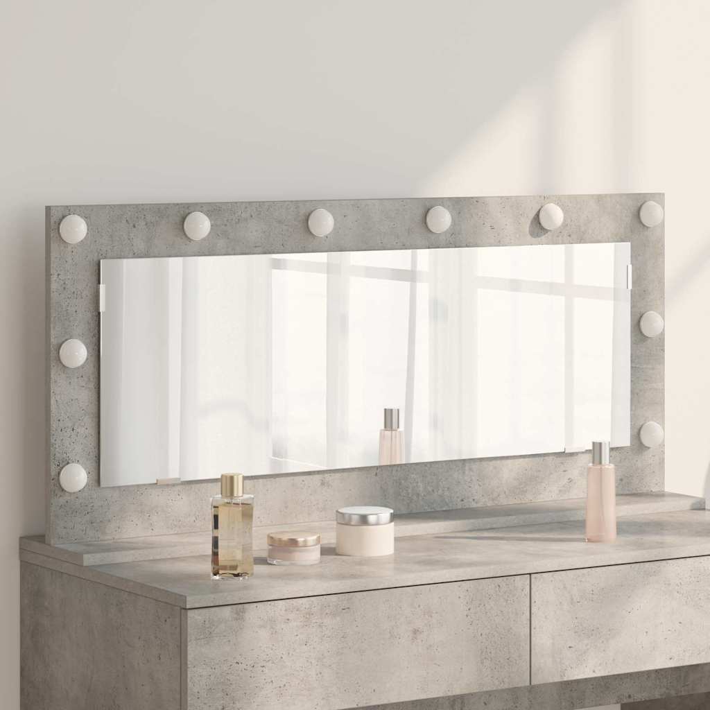 Vaskeskab Spejl Rektangulær Beton Grå 100 x 45 x 18 cm