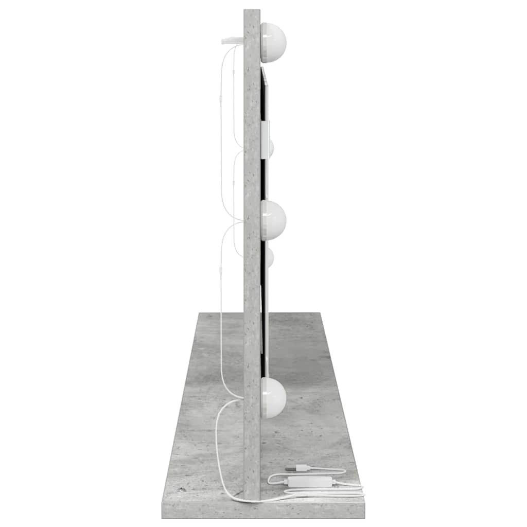 Vaskeskab Spejl Rektangulær Beton Grå 100 x 45 x 18 cm