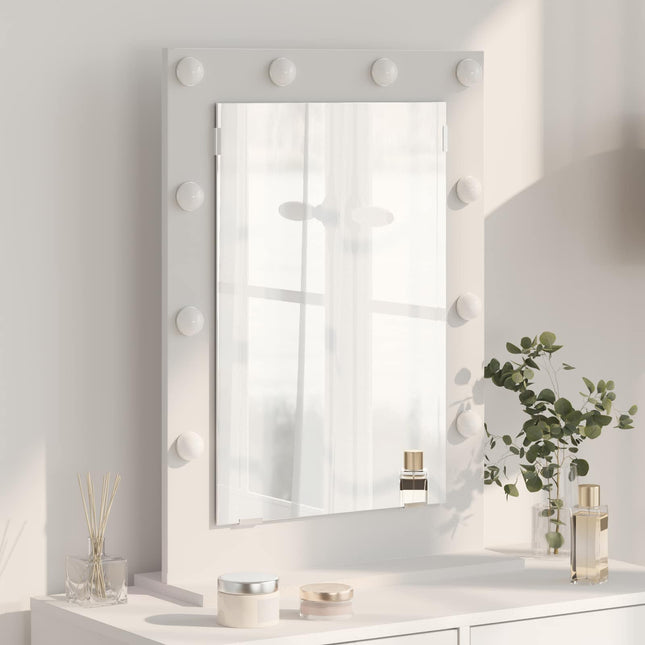 Vaskeskab Spejl Hvid 70 x 50 x 18 cm Glas og Konstrueret træ