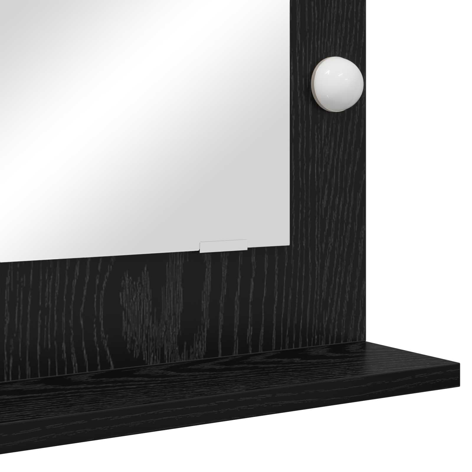 Vaskeskab Spejl Sort eg 70 x 50 x 18 cm Glas og Konstrueret træ