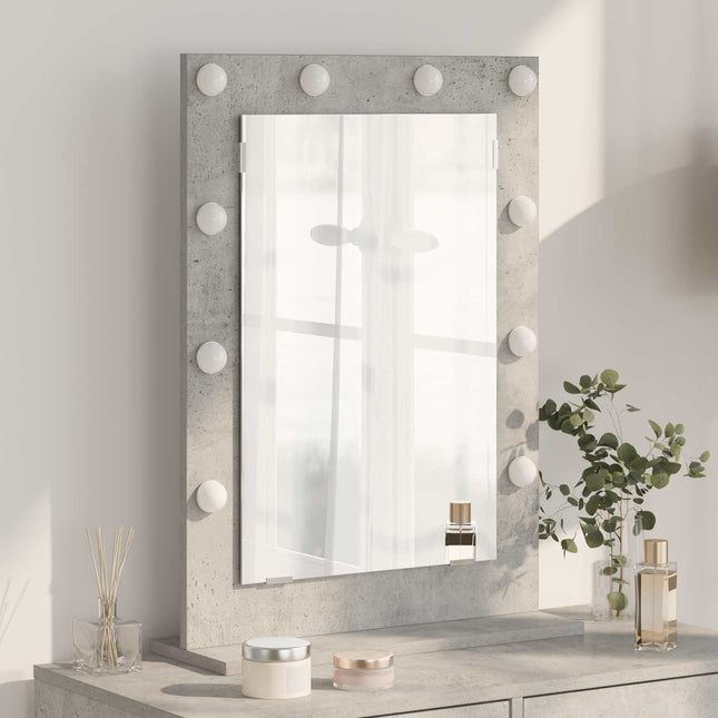 Vaskeskab Spejl Beton Grå 70 x 50 x 18 cm Rektangulær