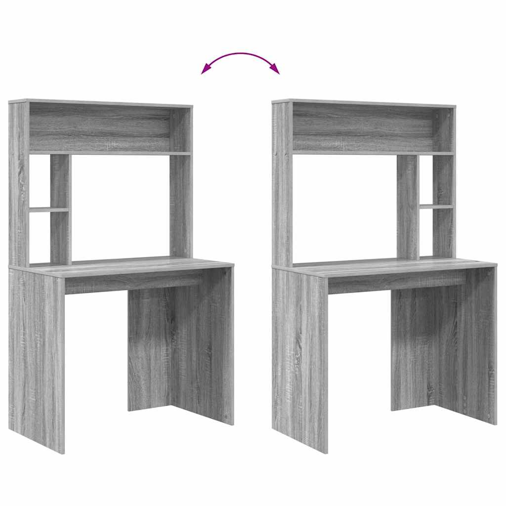 Bord med hylde Grå Sonoma 91 x 50 x 149 cm Konstrueret træ