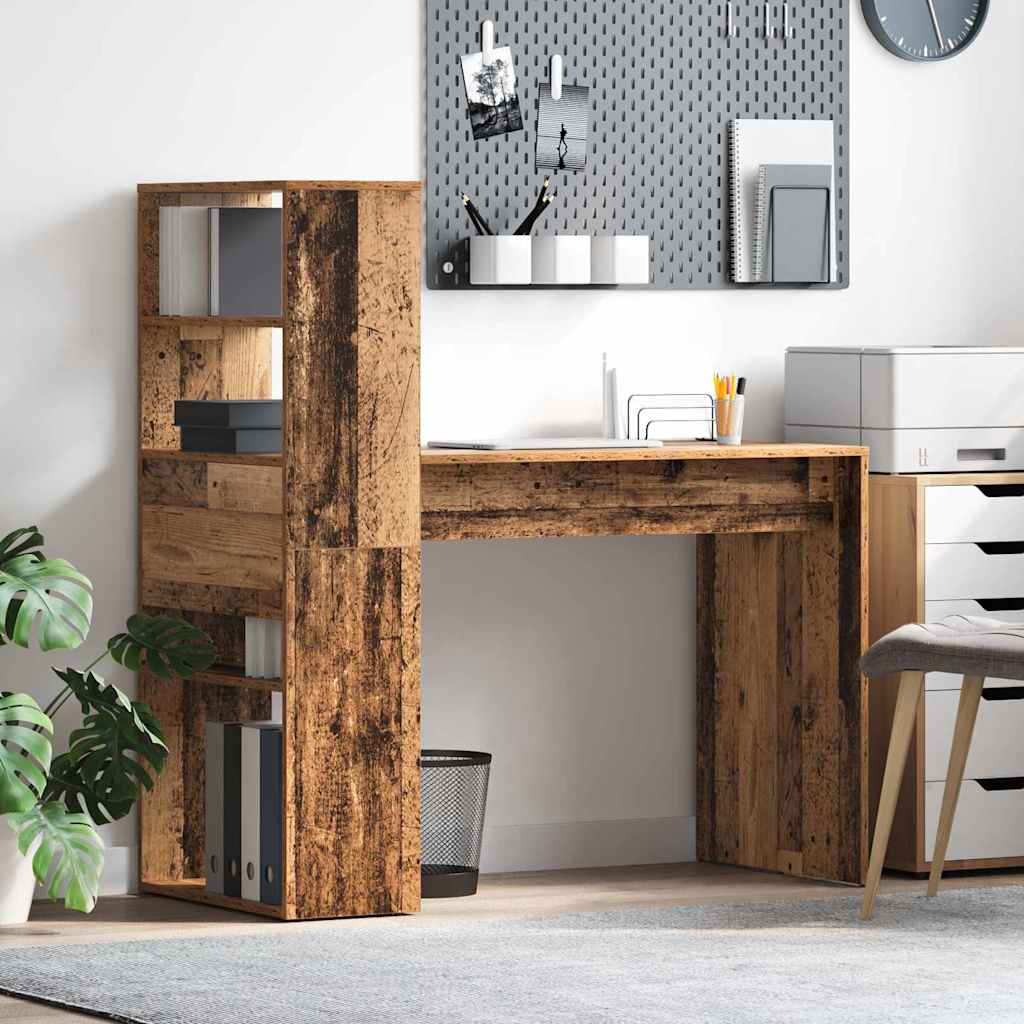 Bord med hylde Gammelt træ 113 x 54 x 120 cm Konstrueret træ