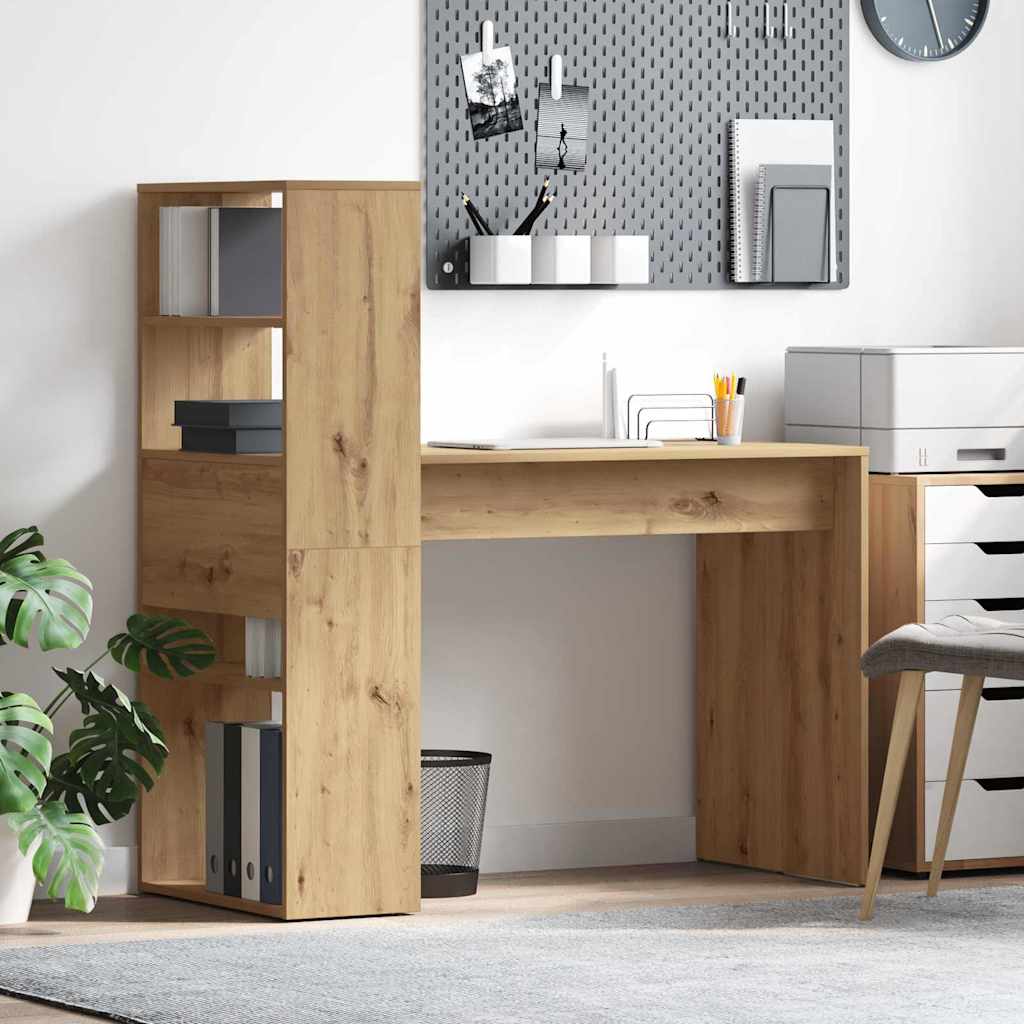 Bord med hylde Artisan Egetræ 113 x 54 x 120 cm Konstrueret træ