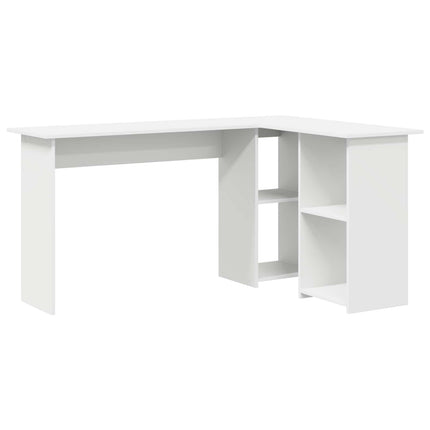 Bord med hylde Hvid 142 x 102 x 73 cm Konstrueret træ