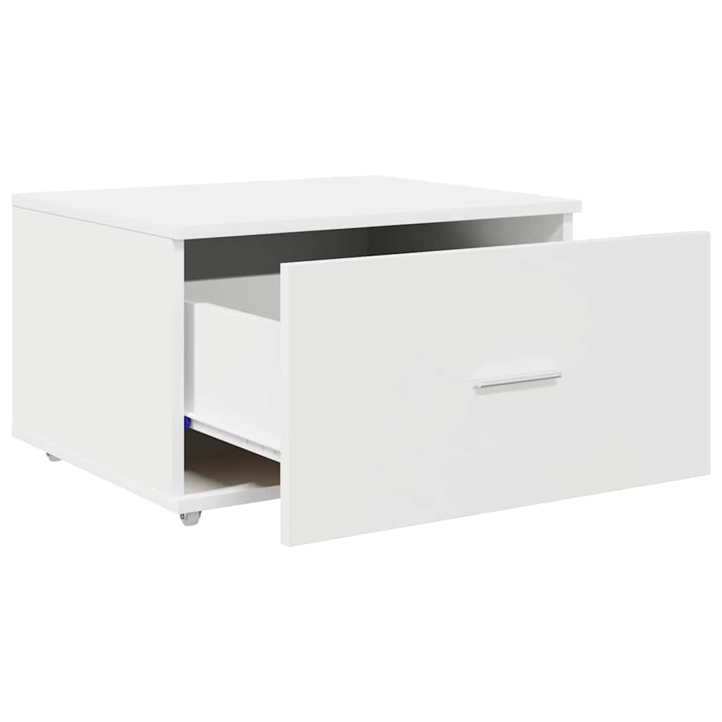Skuffeskab med hjul Hvid 55 x 45 x 31 cm