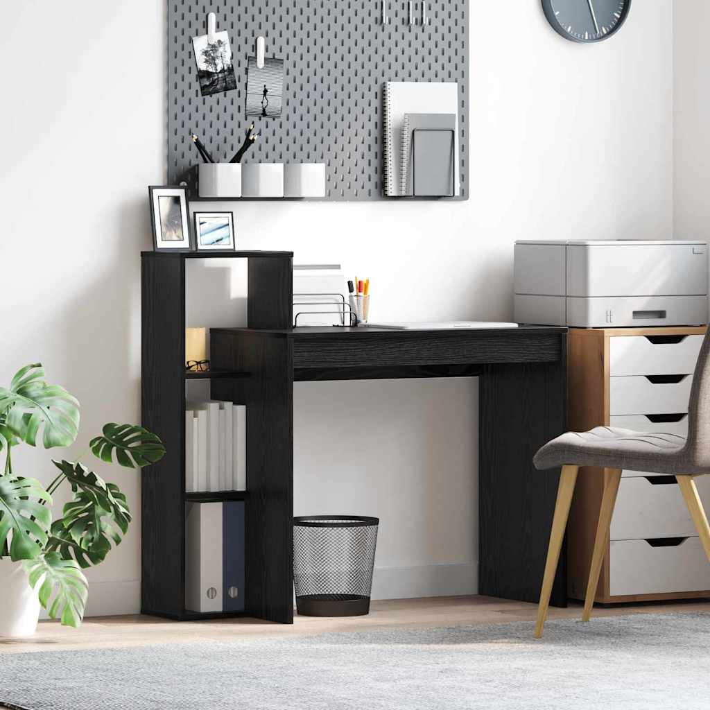 Bord med hylde Sort eg 100 x 40 x 90 cm Konstrueret træ
