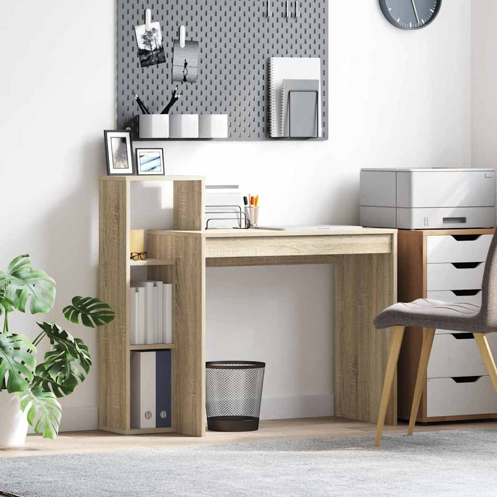 Bord med hylde Sonoma eg 100 x 40 x 90 cm Konstrueret træ billede
