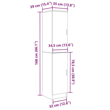 Highboard Røget eg 35 x 39 x 168 cm