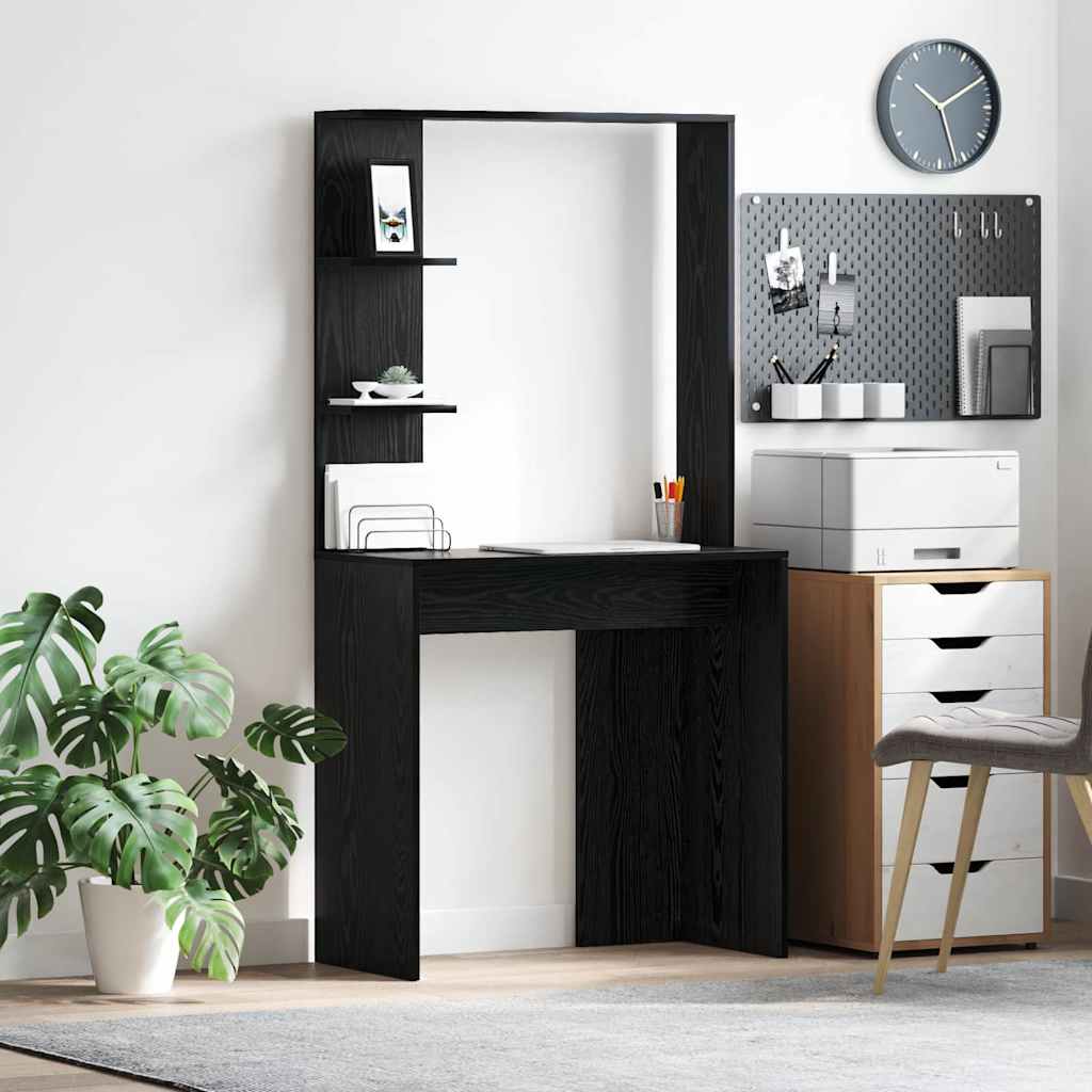 Sort Egetræ Computerbord Sort egetræ Massivt træ, MDF Kompakt