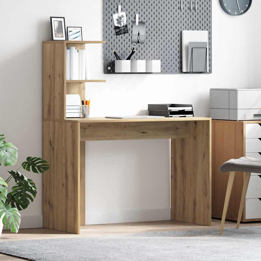 Bord med hylde Artisan Egetræ 102 x 50 x 124 cm Konstrueret træ