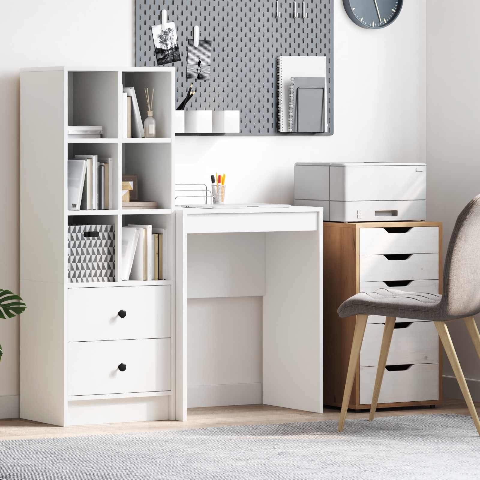 Kompakt skrivebord - hvid 60 × 40 × 76 cm