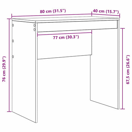 Bord Hvid 80 x 40 x 76 cm