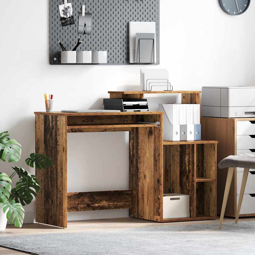 Bord med hylde Gammelt træ 120,5 x 44 x 88,5 cm Konstrueret træ