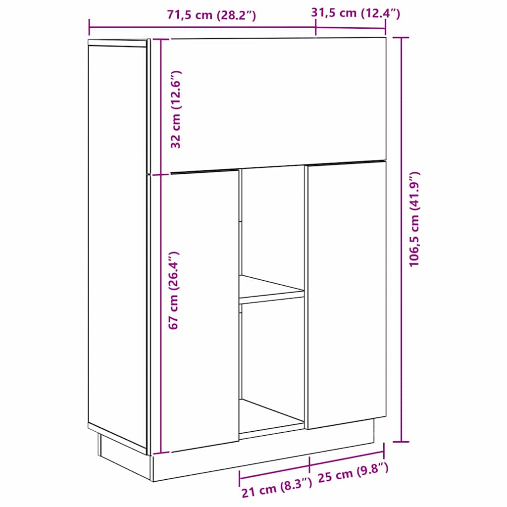 Bord med hylde Sort eg 71,5 x 31,5 x 106,5 cm Konstrueret træ