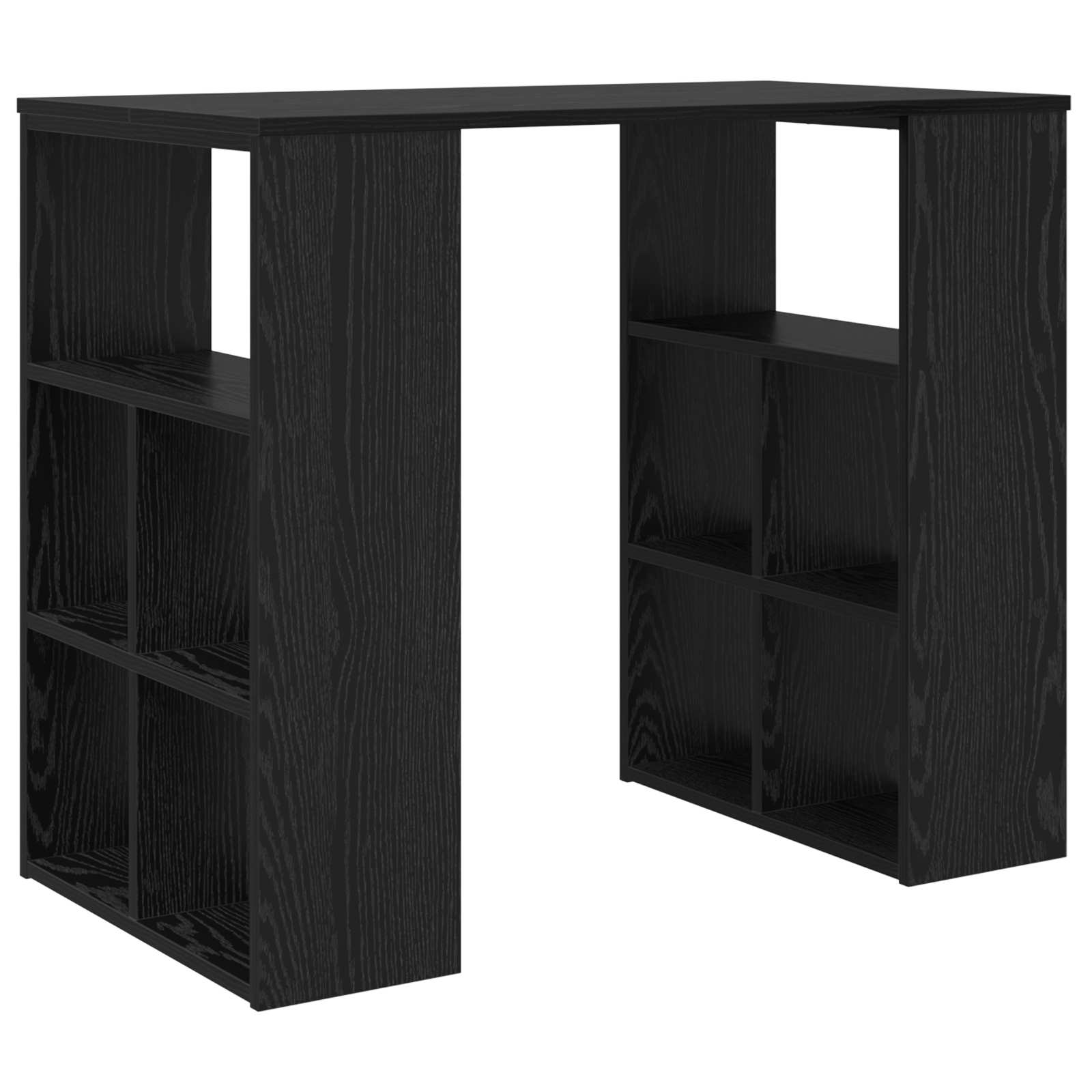 Bord med hylde Sort eg 90 x 50 x 75 cm Konstrueret træ