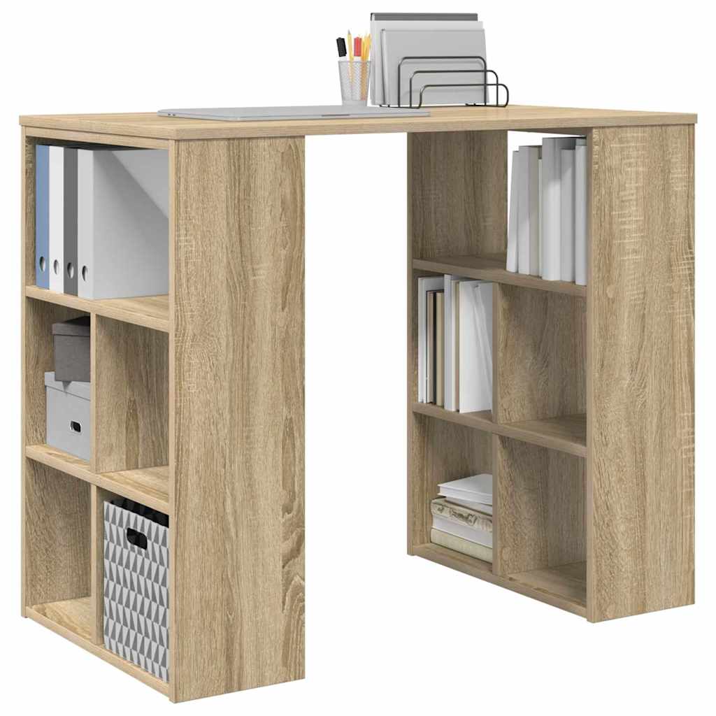 Bord med hylde Sonoma eg 90 x 50 x 75 cm Konstrueret træ billede