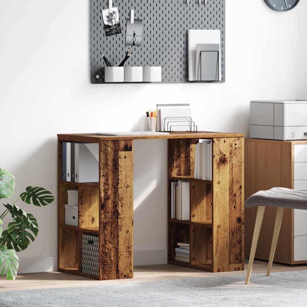 Bord med hylde Gammelt træ 90 x 50 x 75 cm Konstrueret træ billede