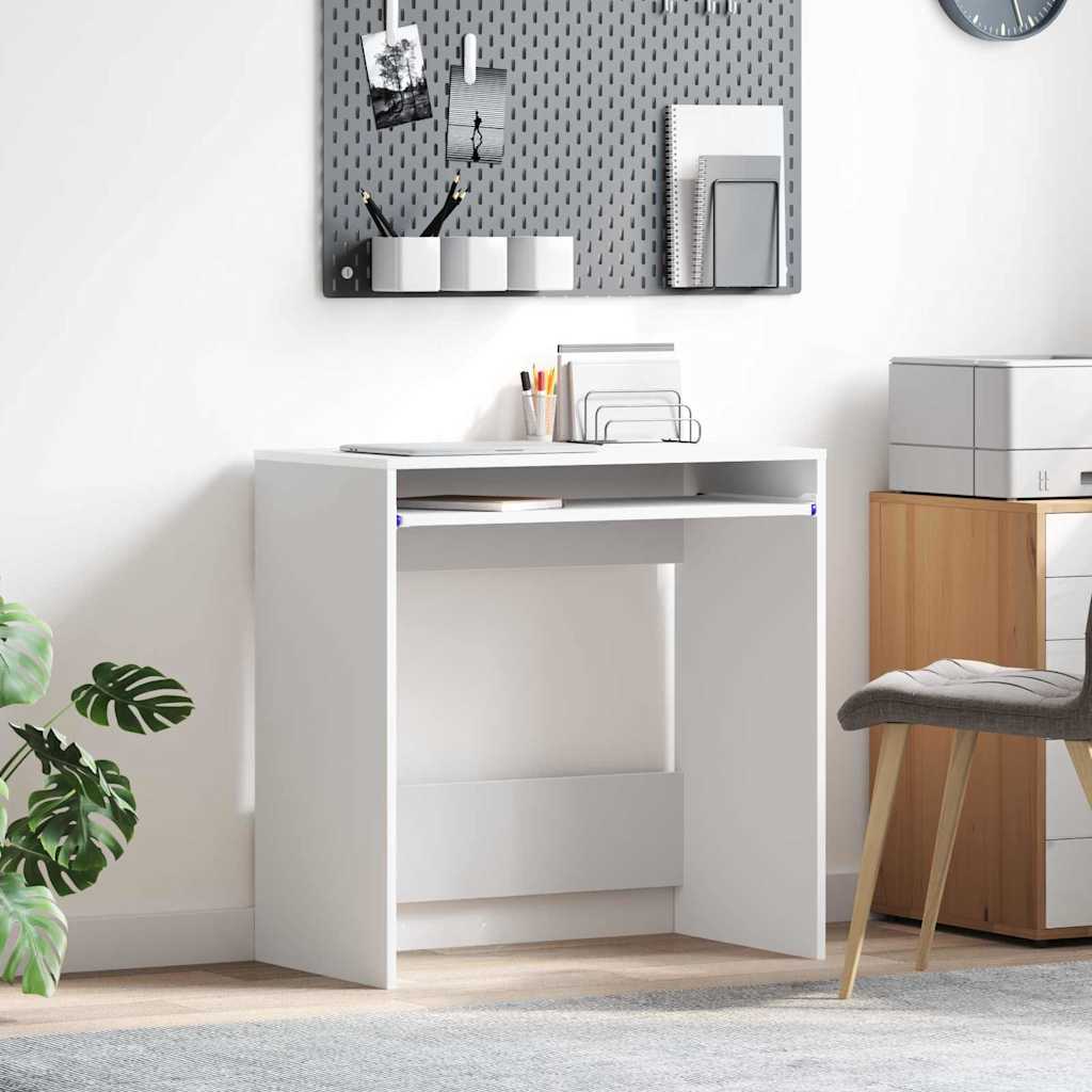 Bord med skuffe Hvid 77,5 x 43 x 79 cm Konstrueret træ billede
