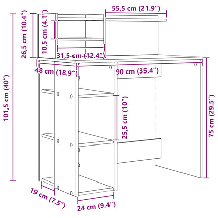 Bord Hvid Konstrueret træ 90 x 48 x 101,5 cm