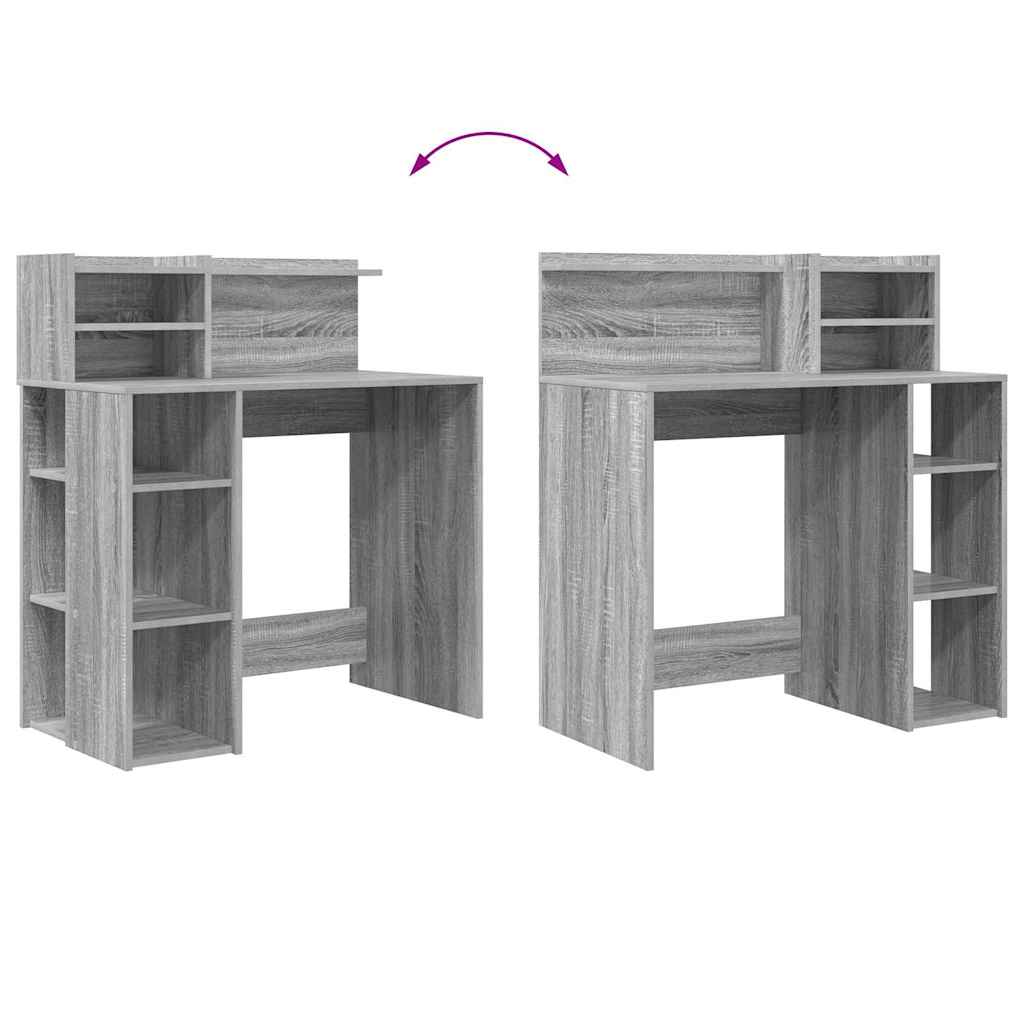 Bord med hylde Grå Sonoma 90 x 48 x 101,5 cm Konstrueret træ